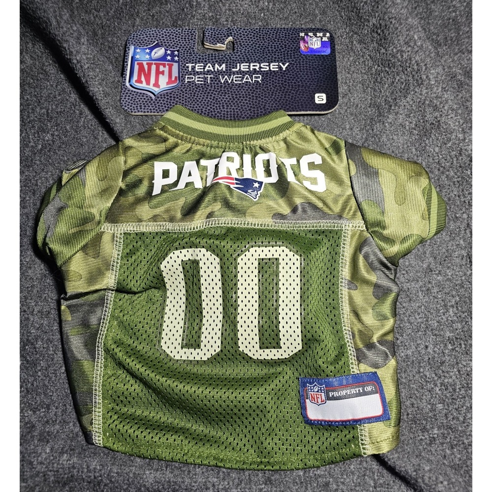 NFL New England Patriots Camo Pet Team Jersey Size S 9"-12" NWT